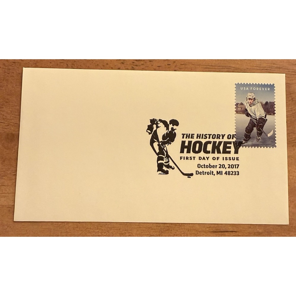 History of Hockey 1 st Day of Issue stamp Michigan Oct 20, 2017